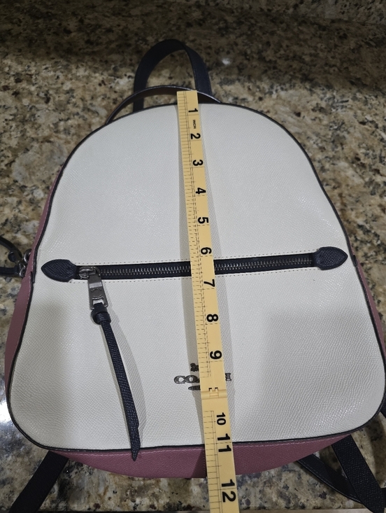Coach Jordyn Colorblock Backpack Chalk White & Pink Leather MSRP$348 main image 4